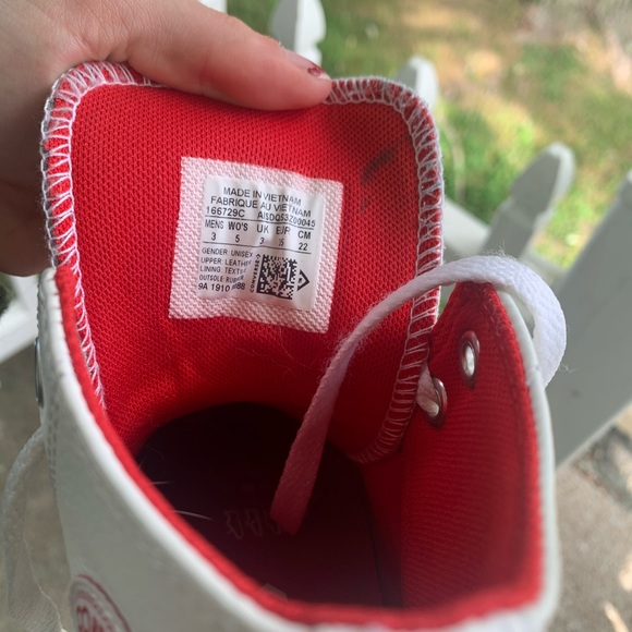 White and Red Leather Converse - Picture 11 of 11